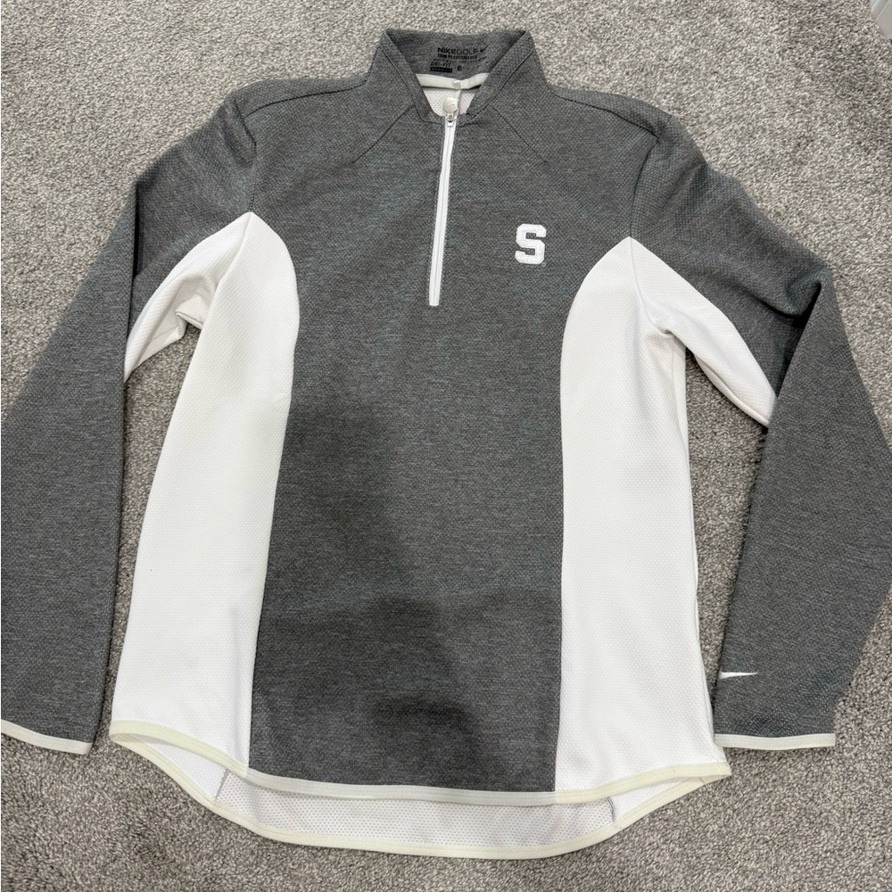 Nike golf Gray and White Quarter-Zip Pullover